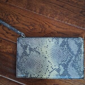 Aimee Kestenberg Yellow and Black Snake Print Wristlet